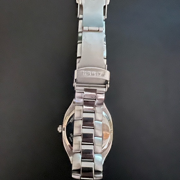 Fossil Blue Rectangle Stainless Steel Men’s Watch - Picture 3 of 4